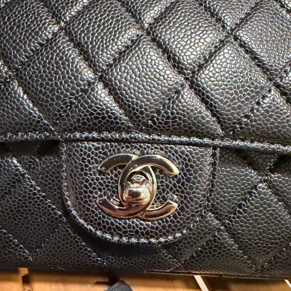 Black Quilted Caviar Medium Classic Double Flap Bag Silver Hardware, 2022 - Picture 4 of 16